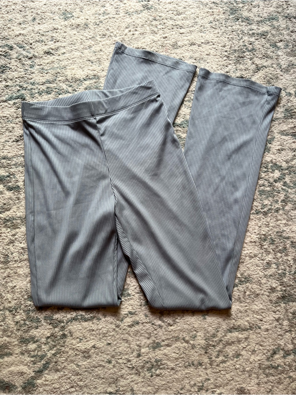 H&M Ribbed Wide Leg Pants - Baby Blue